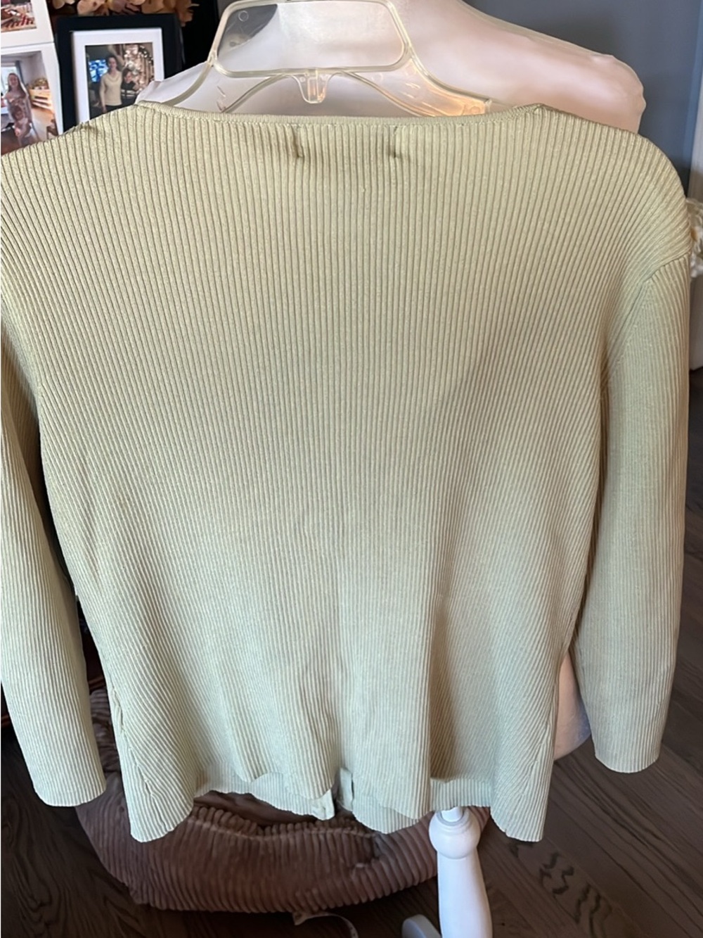 august silk Light Sage Ribbed Button-Front Cardigan - Picture 4 of 4